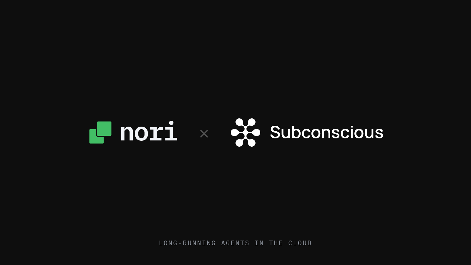 The Nori logo and the Subconscious logo side by side